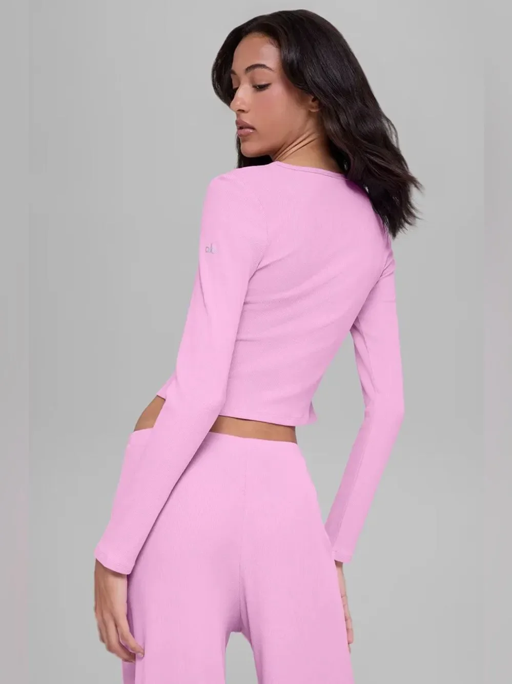NWT Alo Yoga Dreamlight Long Sleeve Top Candy Heart Pink